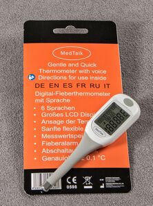 Ansicht auf das weiße Fieberthermometer