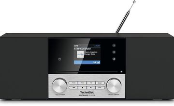 Ansicht auf das Radio in Schwarz und Grau.