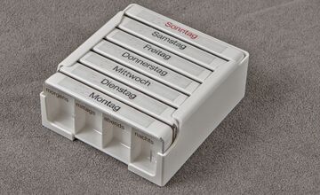 Ansicht auf die Tablettenbox